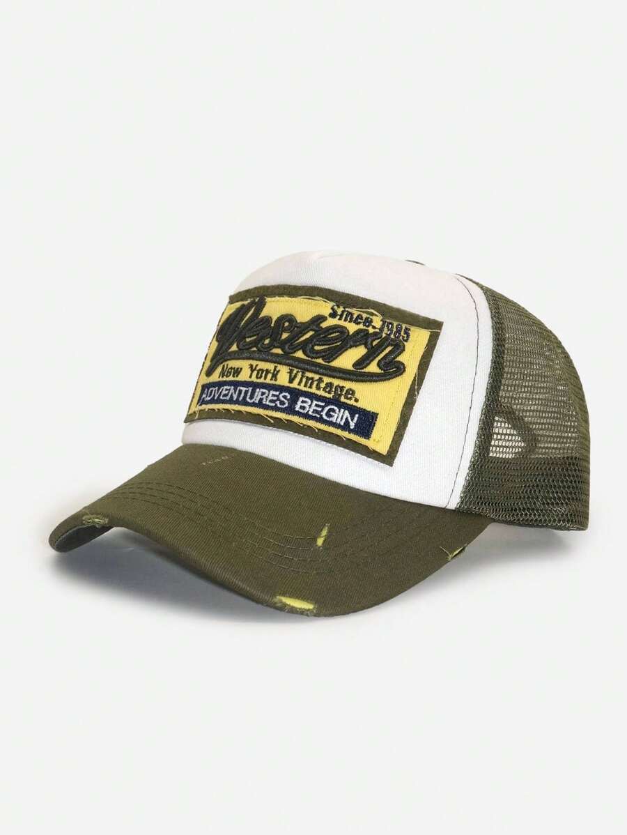 Embroidery Alphabet Designs - 1pc Unisex Breathable Baseball Cap With