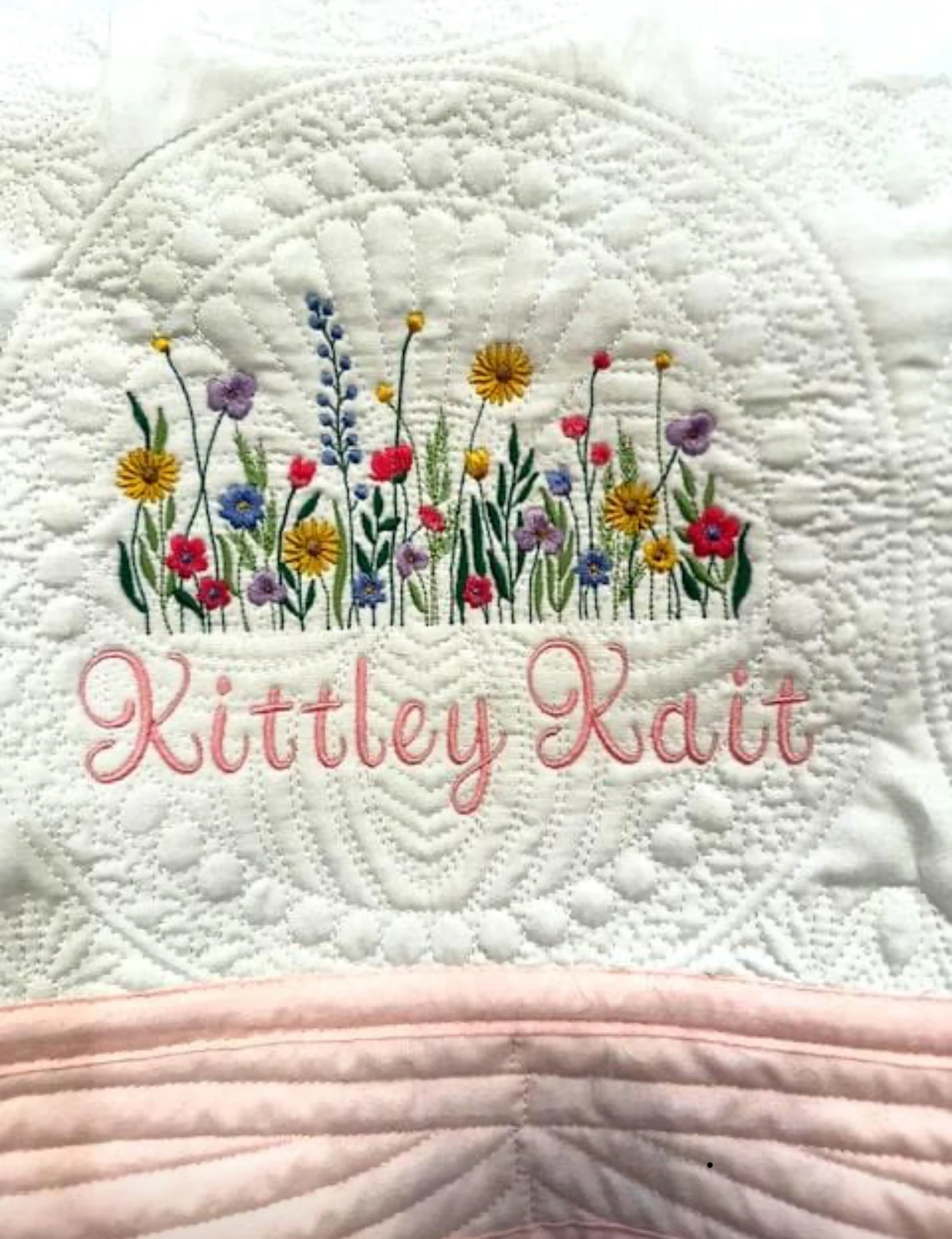 Embroidery Name Designs - Customizable Personalized Baby Blanket: Vintage Print,