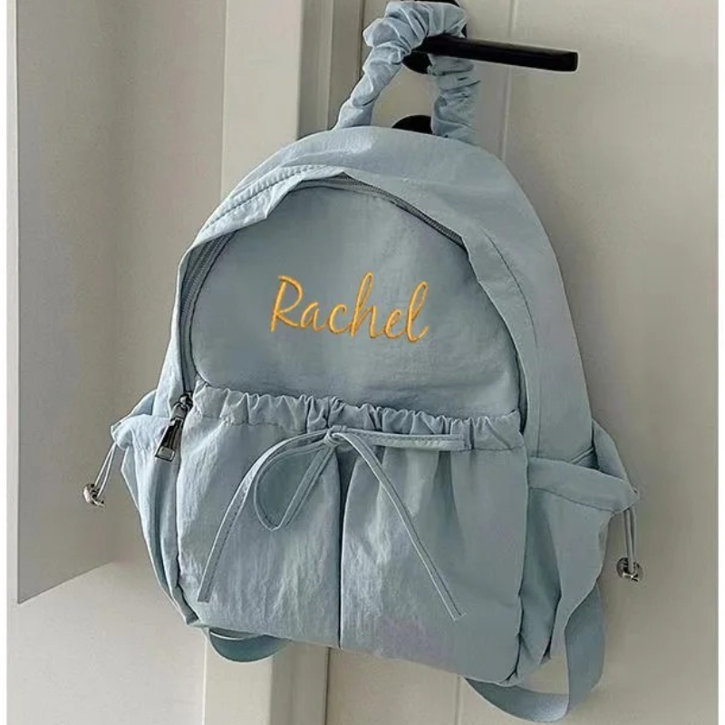Embroidery Name Designs - Drawstring Backpack Personalized Name Versatile Bow
