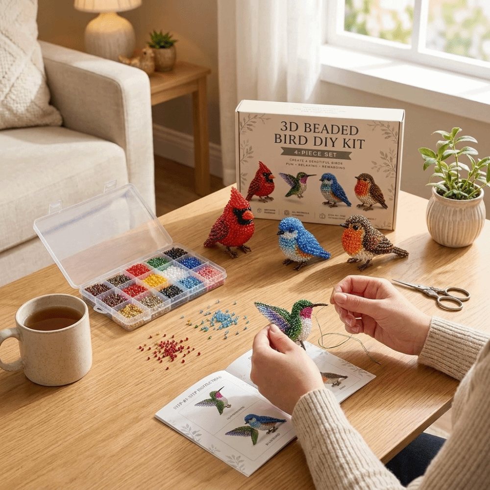 Embroidery Kit Set - Handmade DIY Animal Bead Embroidery Kit