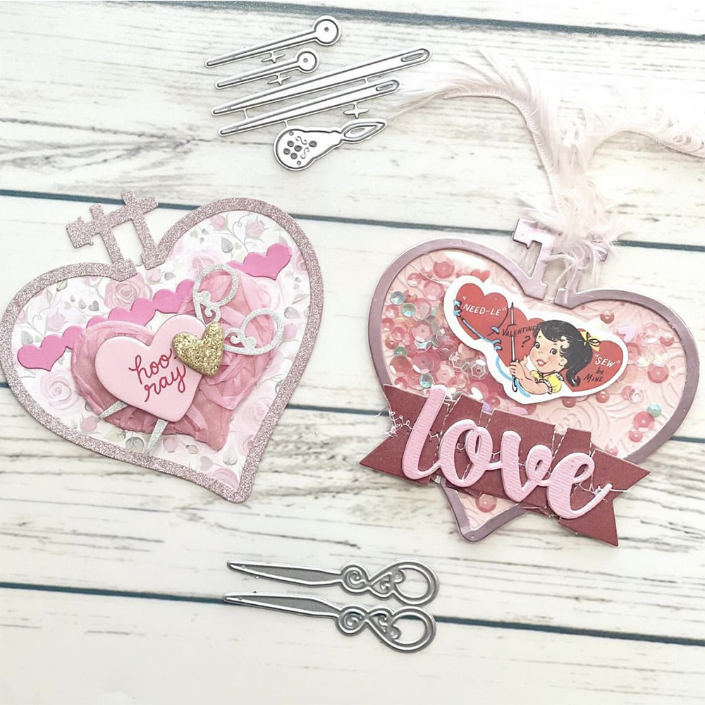 Embroidery Paper - KSCRAFT Heart Embroidery Hoop Metal Cutting