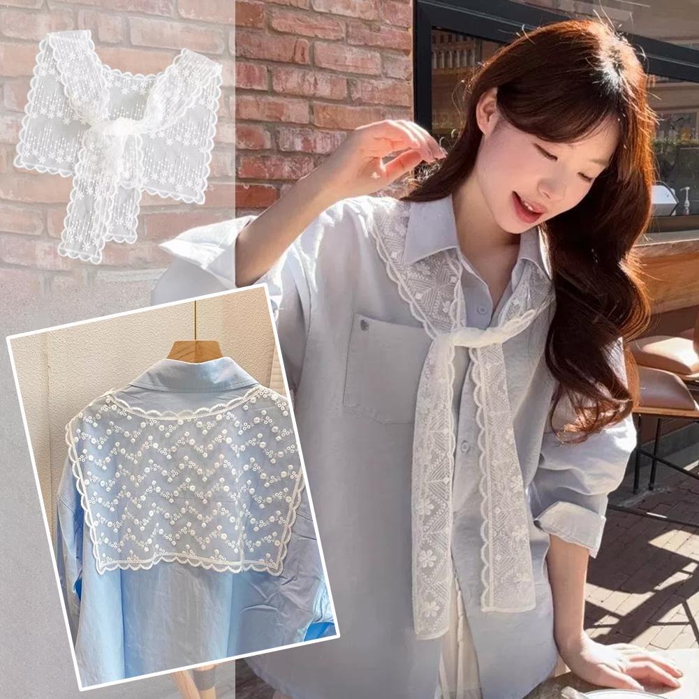 Embroidery Shawl - French Lace Shawl Scarf for Women