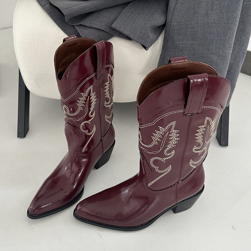 Embroidery Ideas - Liyke Designer Wine Red Leather Western