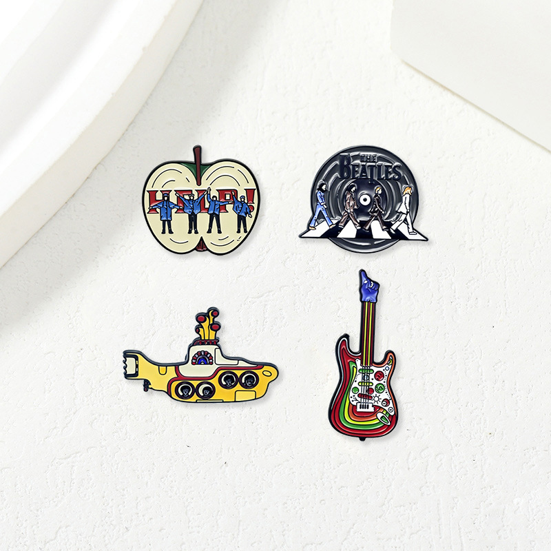 Embroidery Icon - Rock Band Vintage Cross Enamel Pin