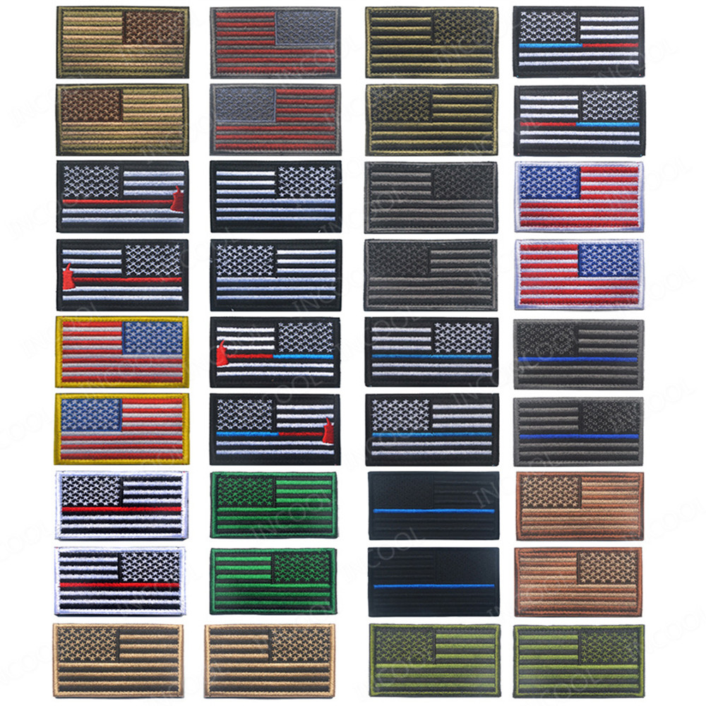 Embroidery Uk - 2 Pieces American Flag Embroidered Patches