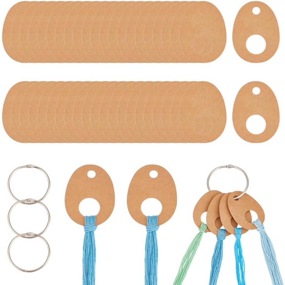 Embroidery Paper - 100Pcs Teardrop Floss Thread Drops Burlywood