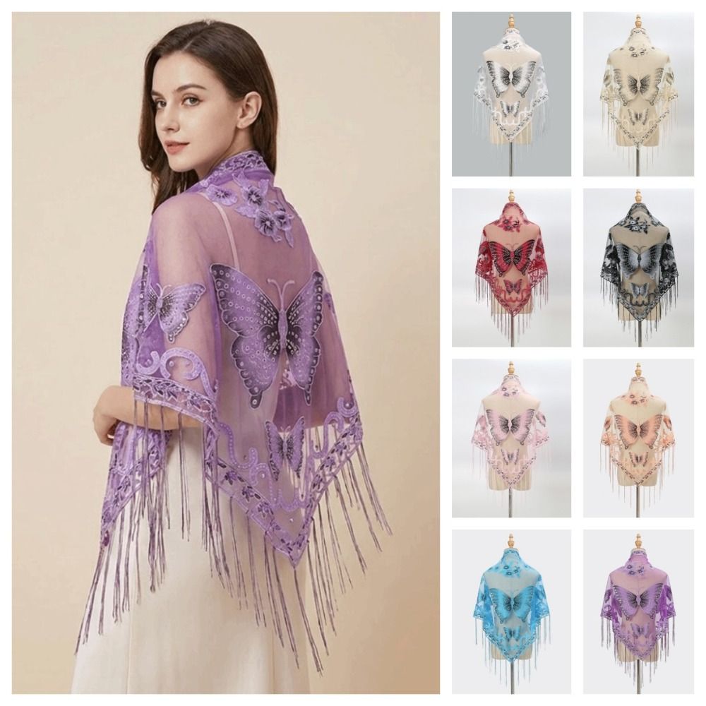 Luxury Flower Lace Hollow Scar - огляд і ціна Embroidery Shawl