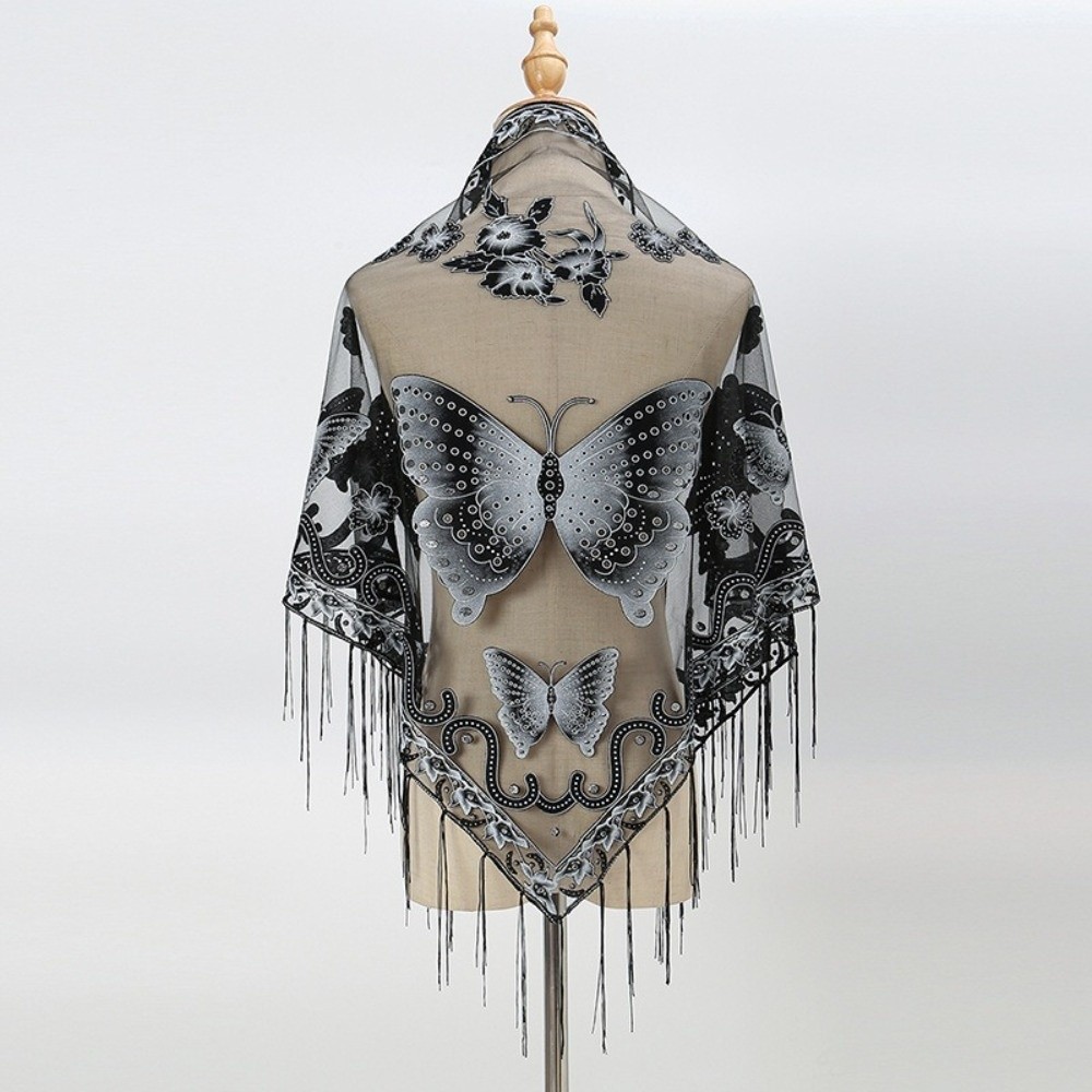Luxury Flower Lace Hollow Scar - огляд і ціна Embroidery Shawl