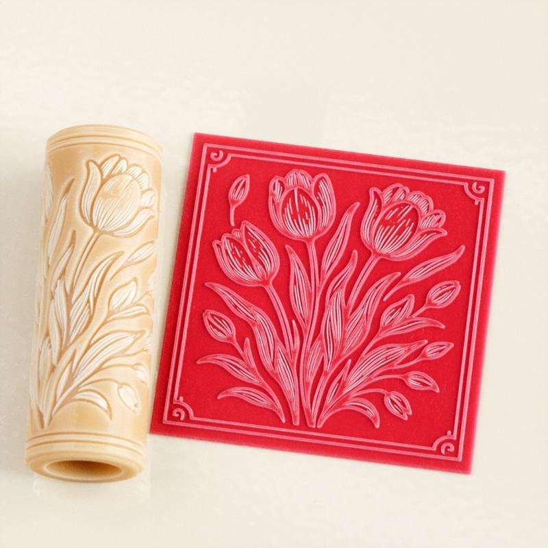 Flower Skull Clay Tile Roller  - огляд і ціна Embroidery Texture