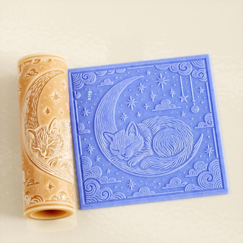 Flower Skull Clay Tile Roller  - огляд і ціна Embroidery Texture