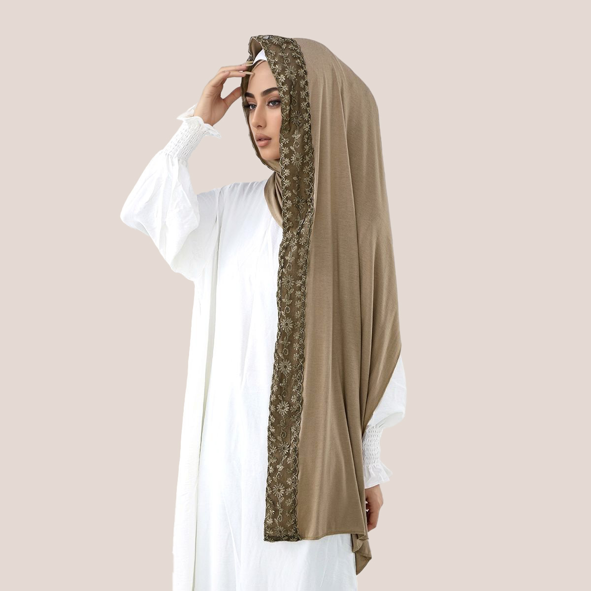 Lace Embroidery Cotton Jersey  - огляд і ціна Embroidery Shawl