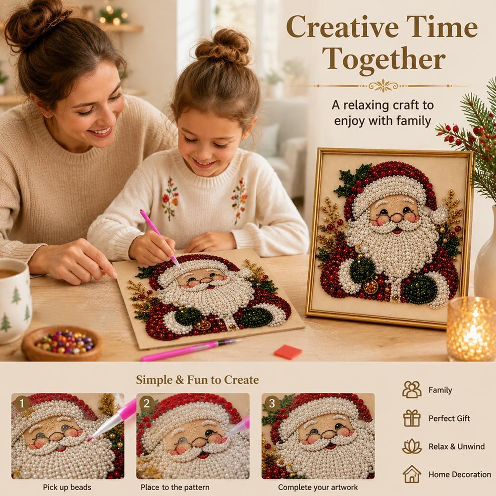 Christmas Santa Claus Pearl Ar - огляд і ціна Embroidery Wall Art