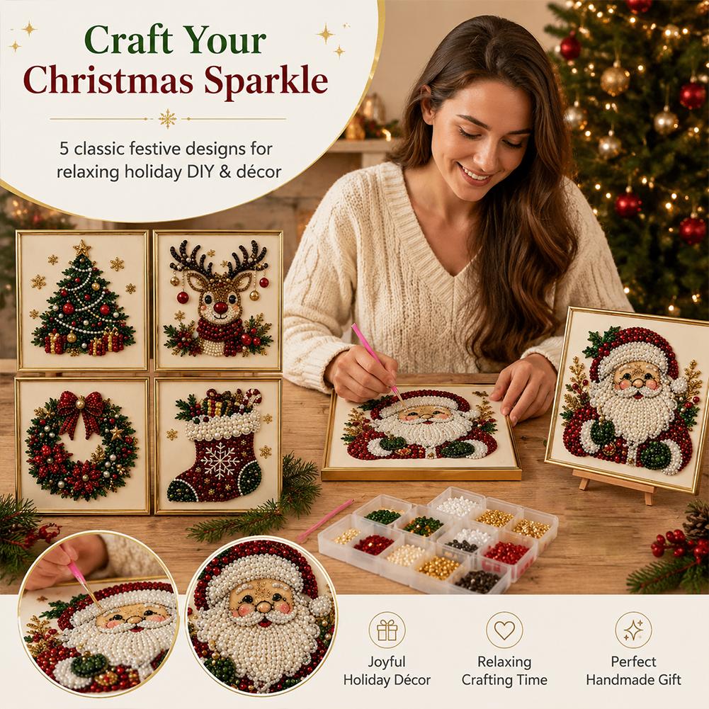 Christmas Santa Claus Pearl Ar - огляд і ціна Embroidery Wall Art
