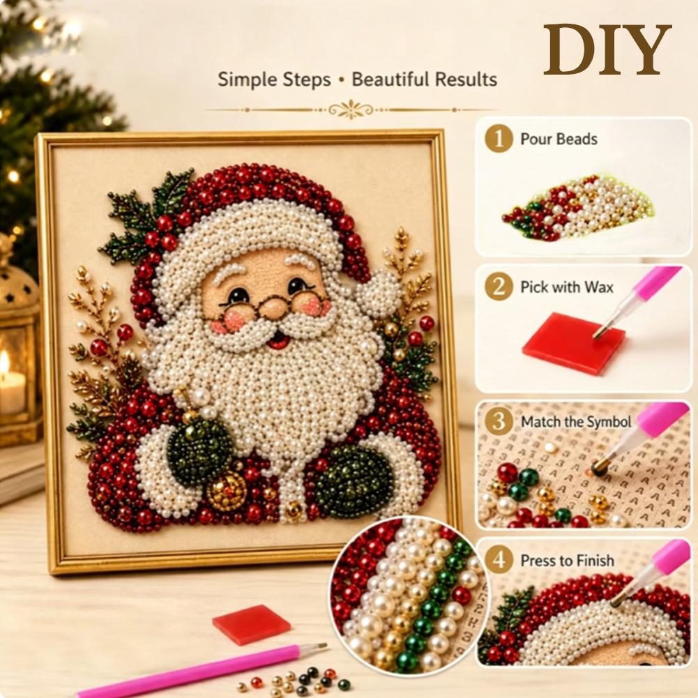 Christmas Santa Claus Pearl Ar - огляд і ціна Embroidery Wall Art