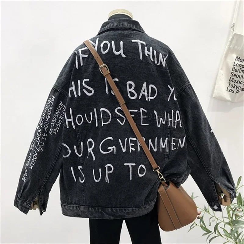 Autumn Korean Letter Embroider - огляд і ціна Embroidery Jacket Jeans
