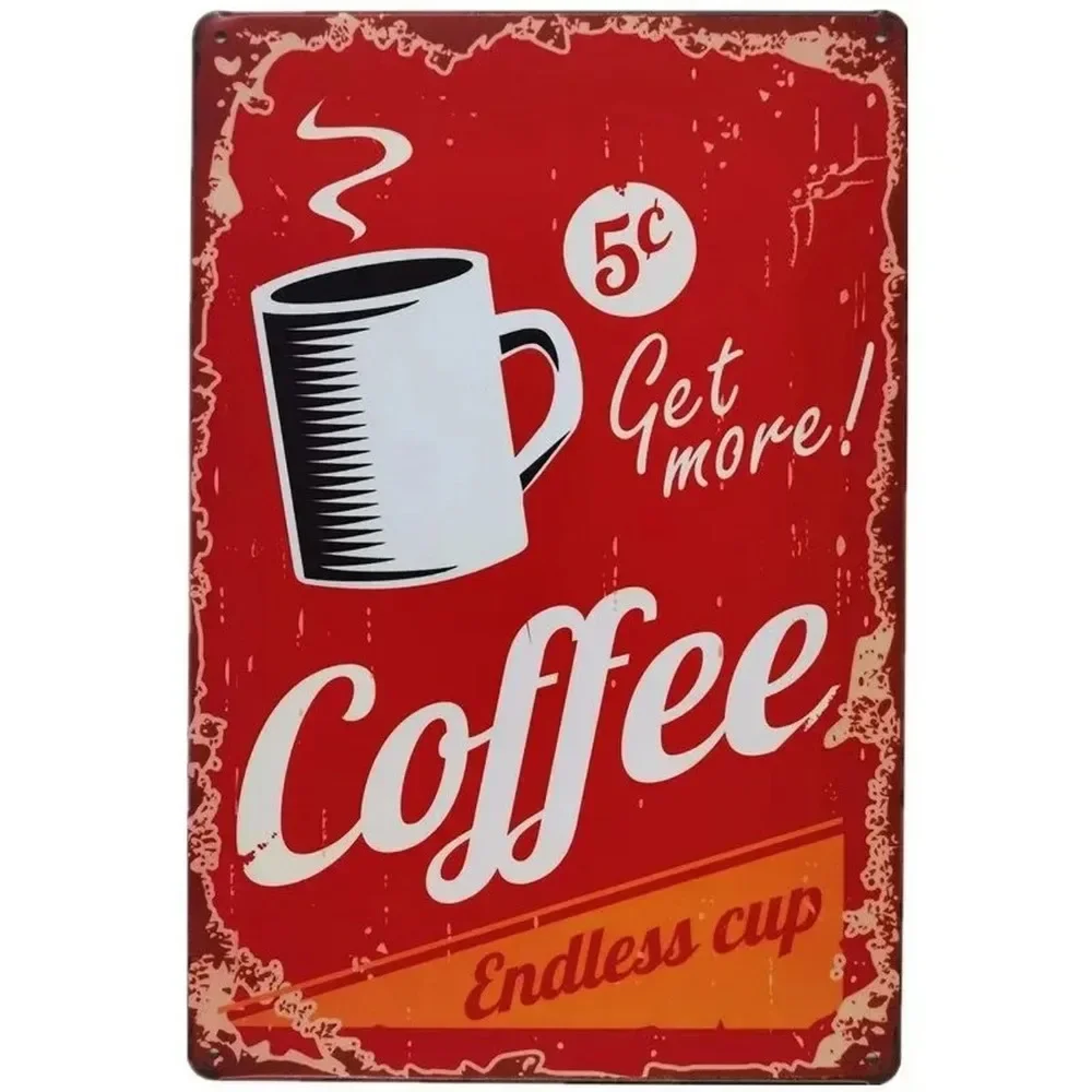 Plaque Metal Signs Drink Coffe - огляд і ціна Embroidery Water