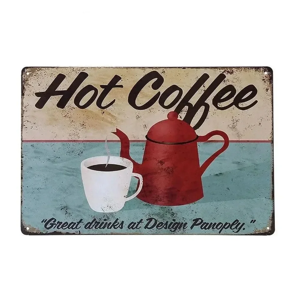 Plaque Metal Signs Drink Coffe - огляд і ціна Embroidery Water