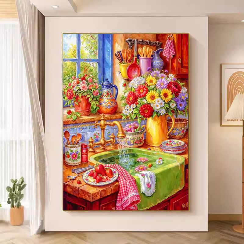 9ct 75x90cm Flower Kitchen Emb - огляд і ціна Embroidery Kitchen