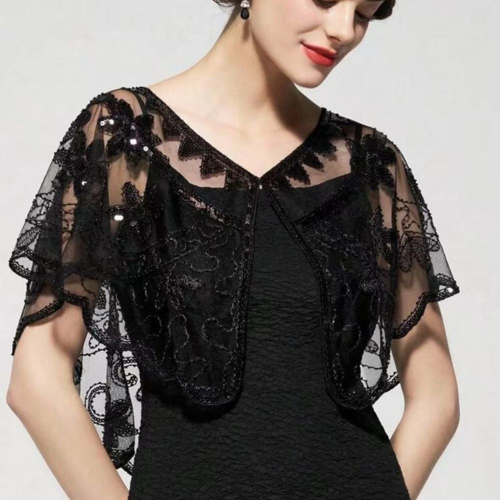 Retro Sequins Poncho Coat Blin - огляд і ціна Embroidery Shawl