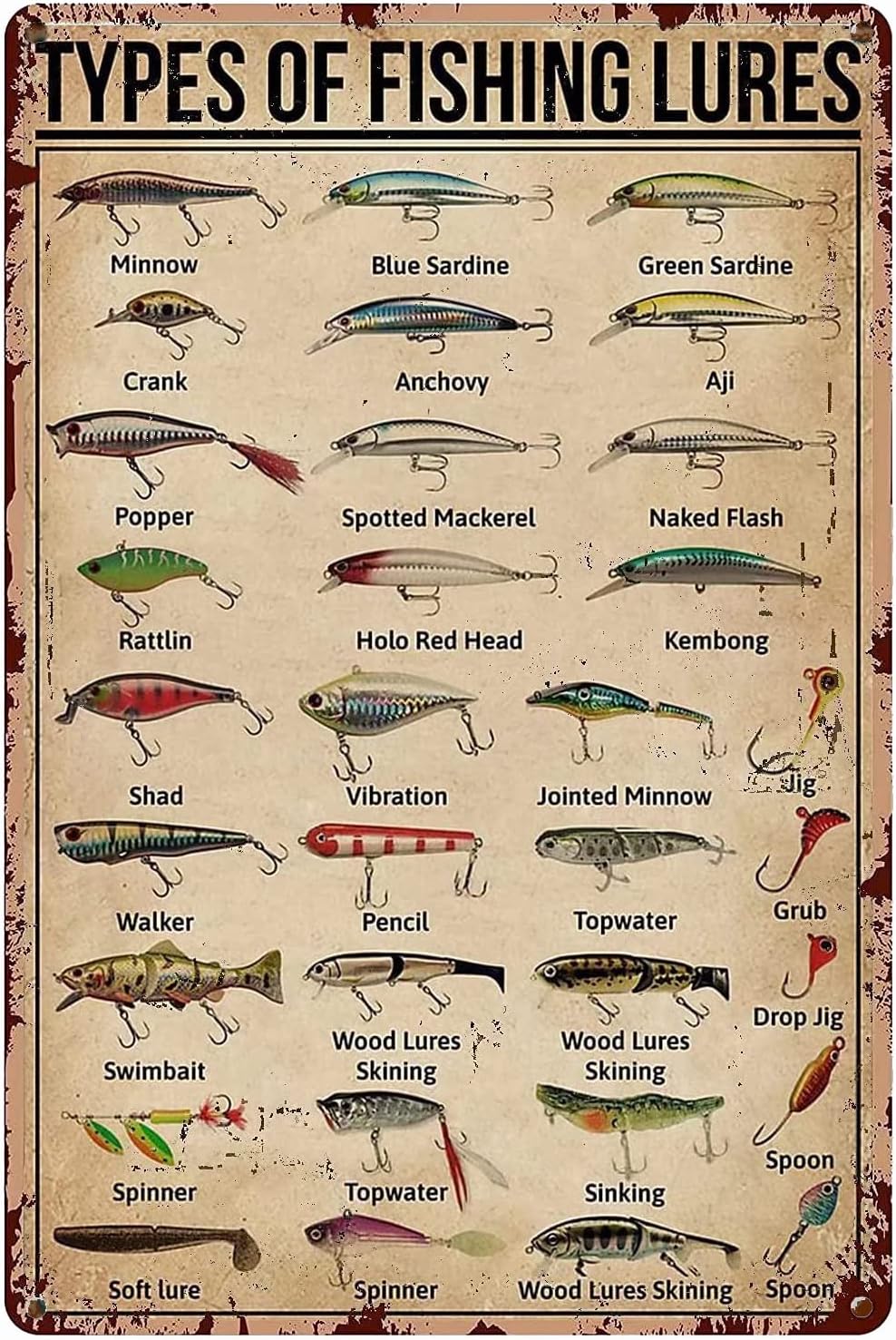 1d,TYPES OF FISHING LURES Know - огляд і ціна Embroidery Wall Art