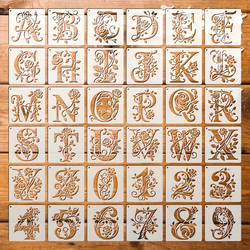 36pcs/Set PET Plastic Alphabet - огляд і ціна Embroidery Alphabet Designs