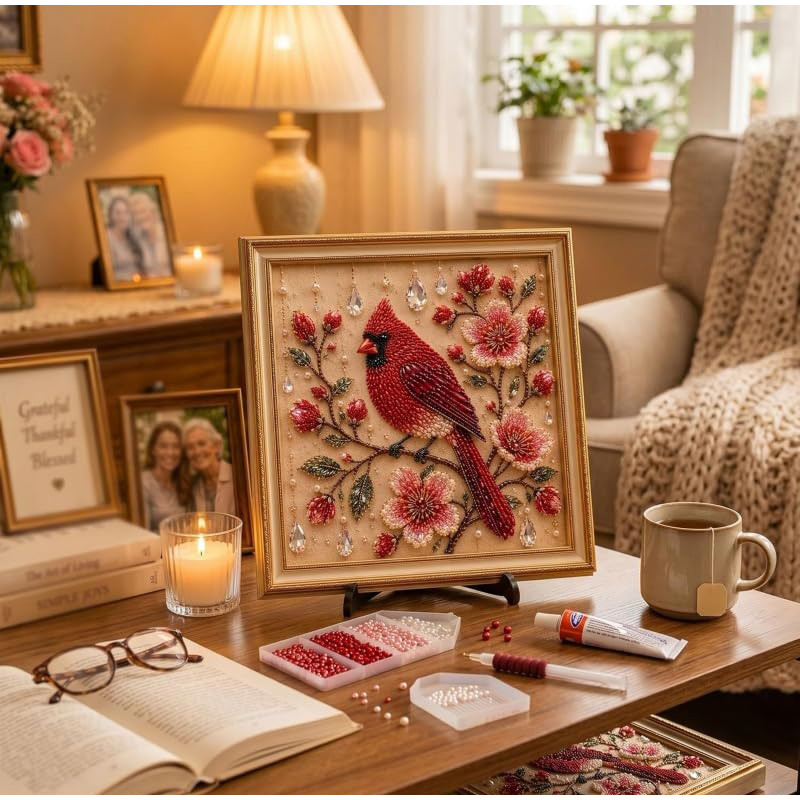Bird Pearl Art DIY Kit Cardina - огляд і ціна Embroidery Kit Set