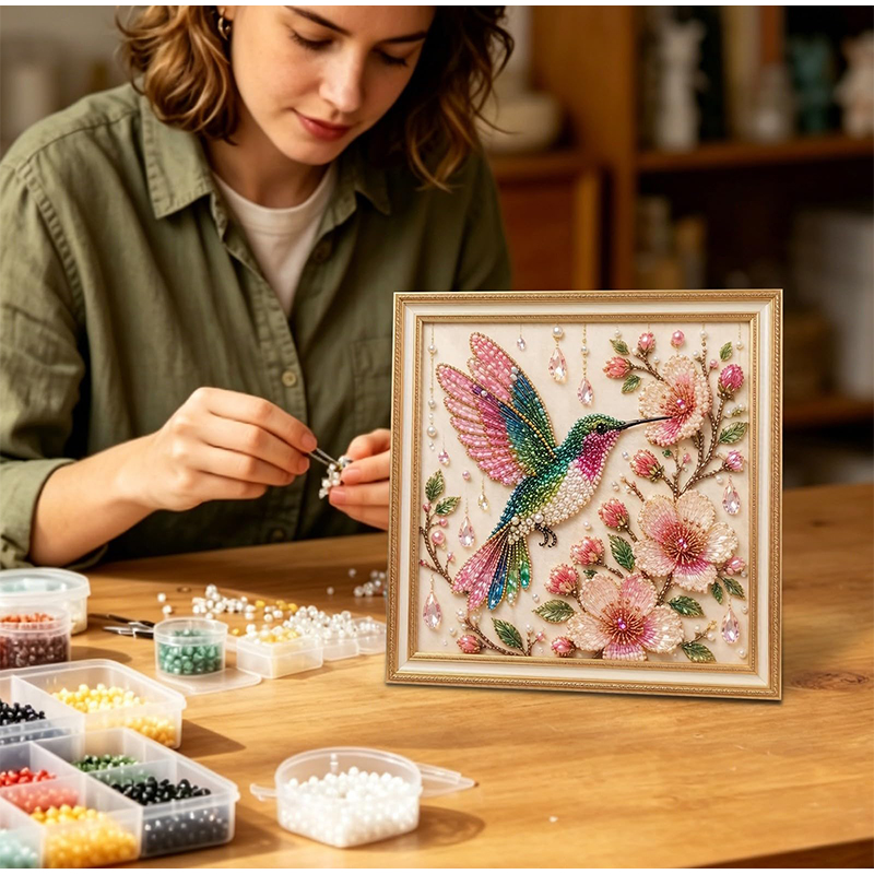 Bird Pearl Art DIY Kit Cardina - огляд і ціна Embroidery Kit Set