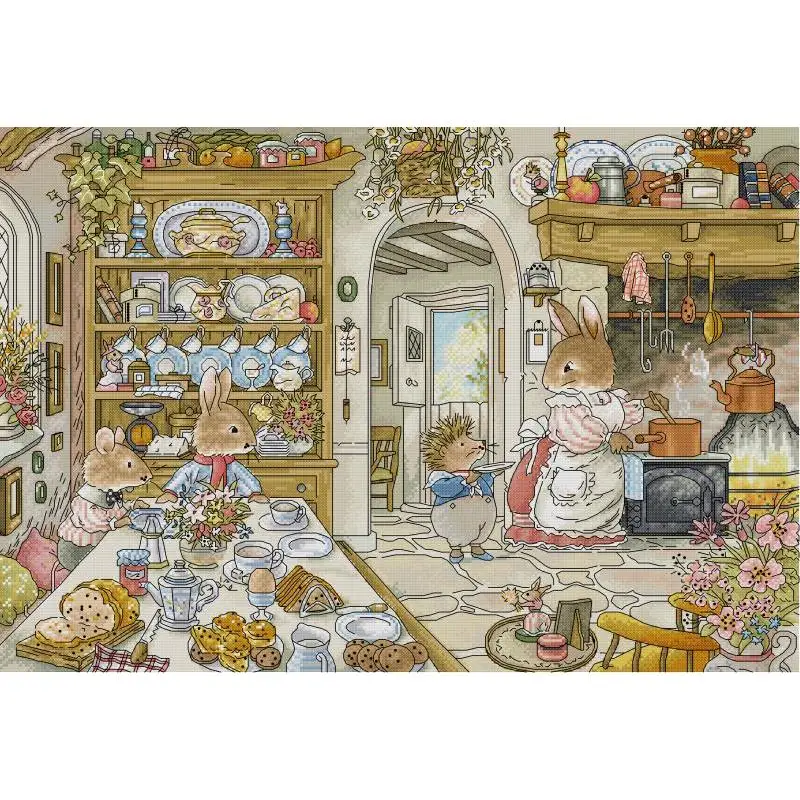 Rabbit's Kitchen Cartoon Anima - огляд і ціна Embroidery Kitchen