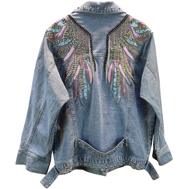 2024 New AutumnFashion Rivet W - огляд і ціна Embroidery Jacket Jeans