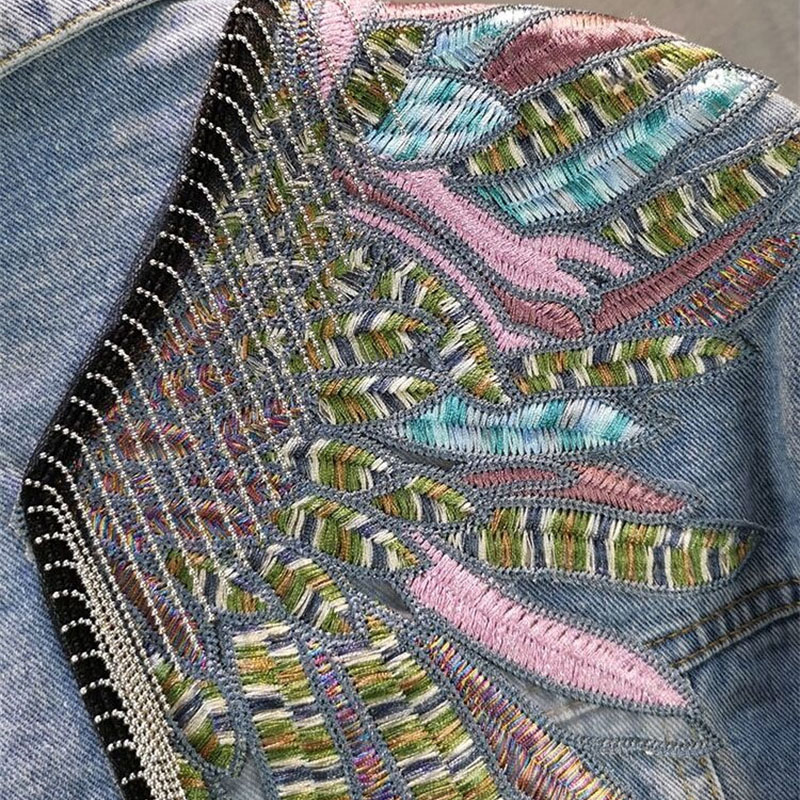 2024 New AutumnFashion Rivet W - огляд і ціна Embroidery Jacket Jeans
