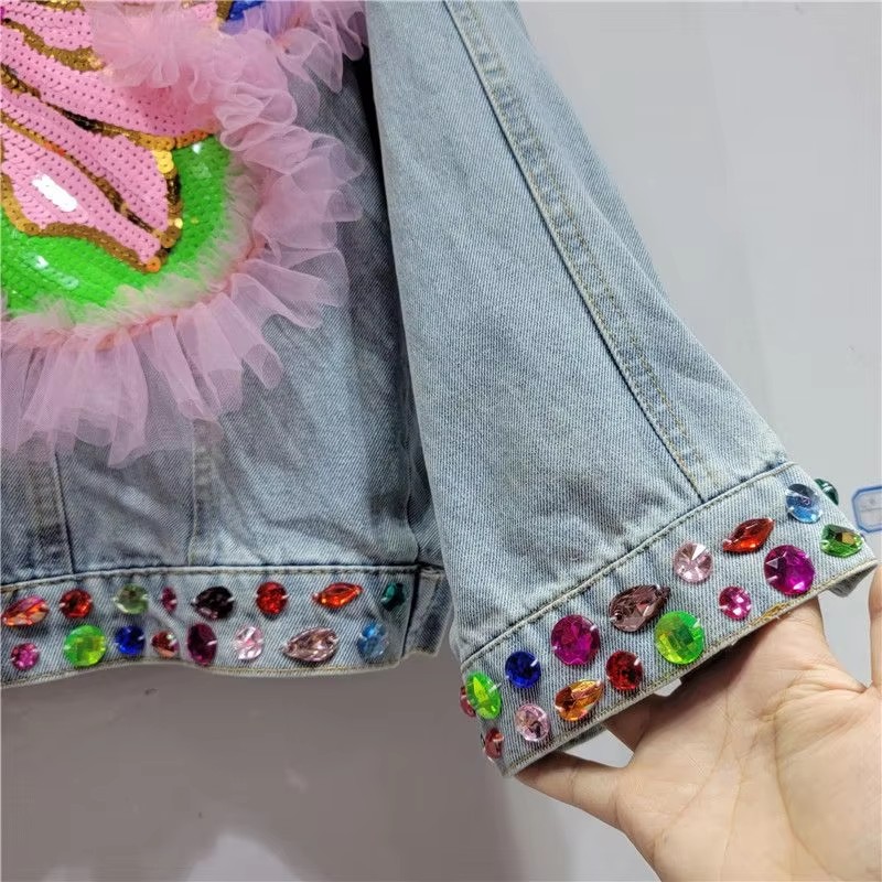 2026 Spring Sequin Flower Wome - огляд і ціна Embroidery Jacket Jeans