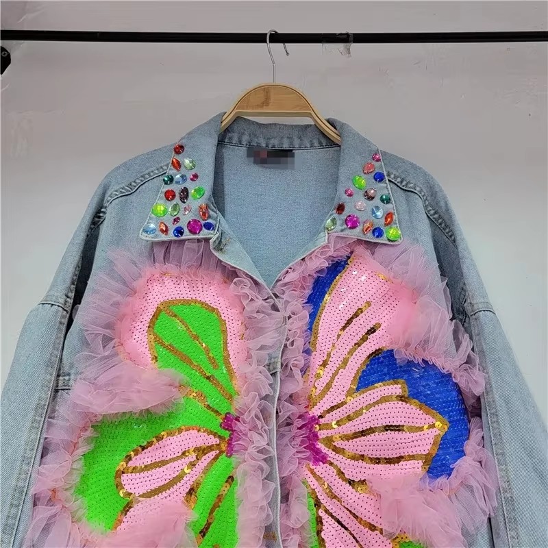 2026 Spring Sequin Flower Wome - огляд і ціна Embroidery Jacket Jeans