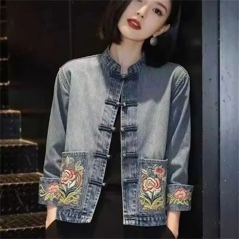 Spring Autumn Beautiful Embroi - огляд і ціна Embroidery Jacket Jeans