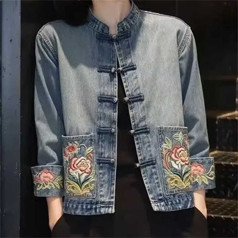 Spring Autumn Beautiful Embroi - огляд і ціна Embroidery Jacket Jeans