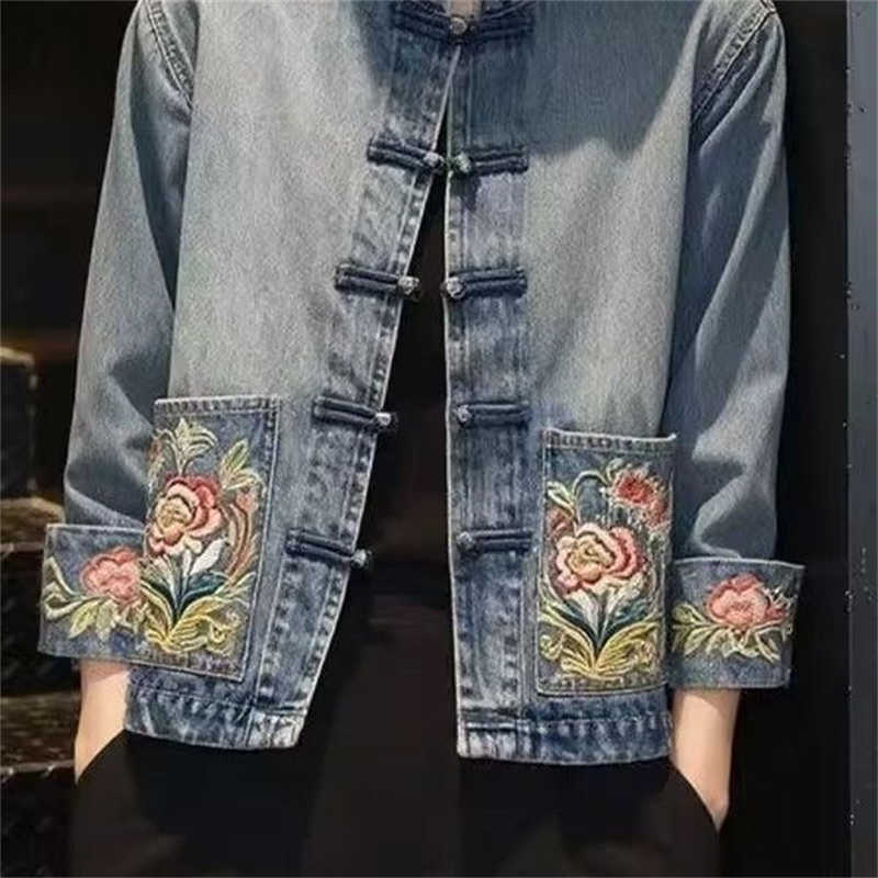 Spring Autumn Beautiful Embroi - огляд і ціна Embroidery Jacket Jeans