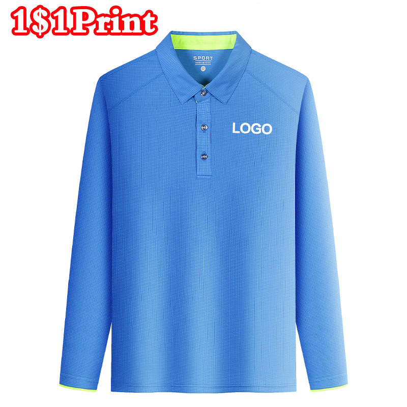 Sports Long Sleeved Polo Colla - огляд і ціна Embroidery Logo