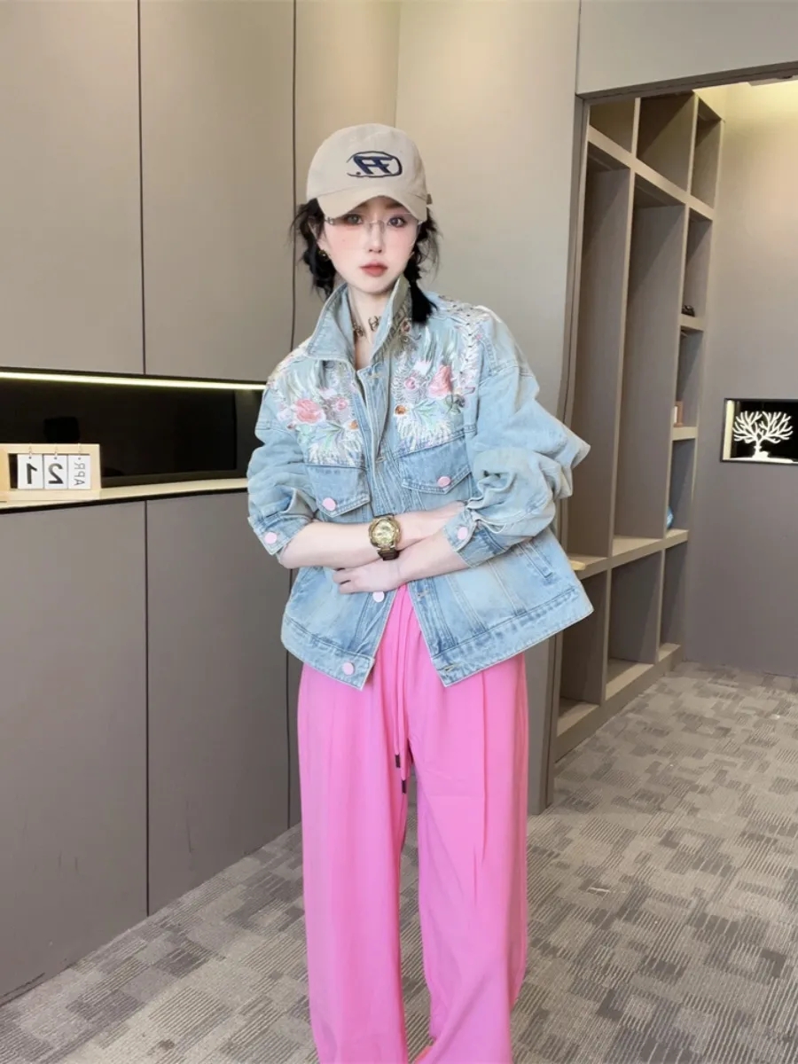 Spring Autumn Short Denim Jack - огляд і ціна Embroidery Jacket Jeans