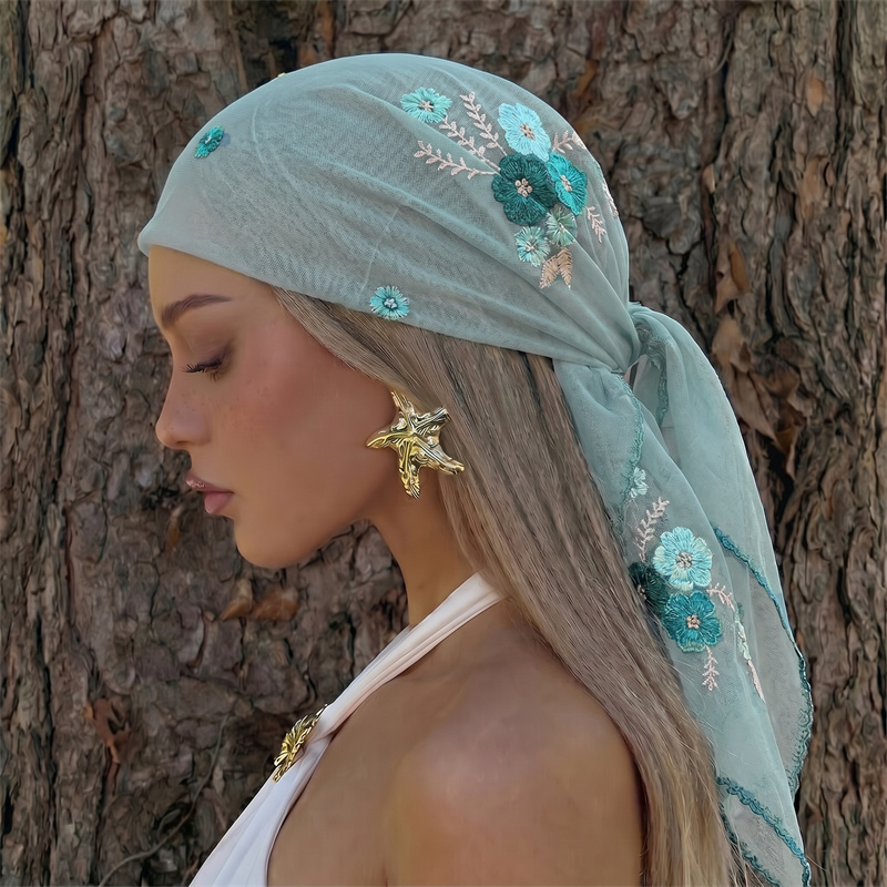Luxury Sheer Mesh Shawl Floral - огляд і ціна Embroidery Shawl