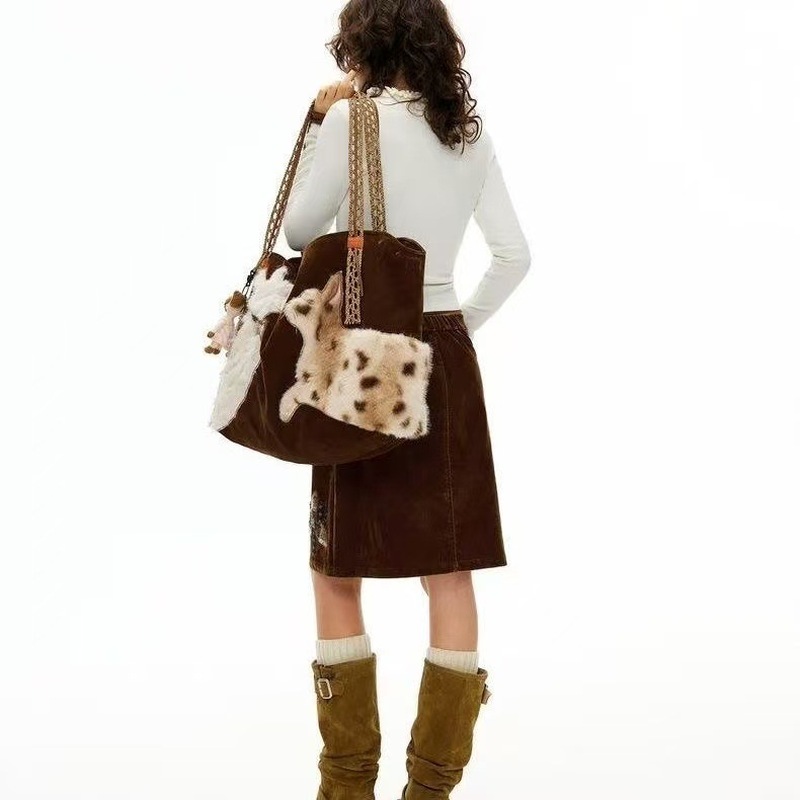 Cute Retro Puppy Tote Bag Wome - огляд і ціна Embroidery Texture