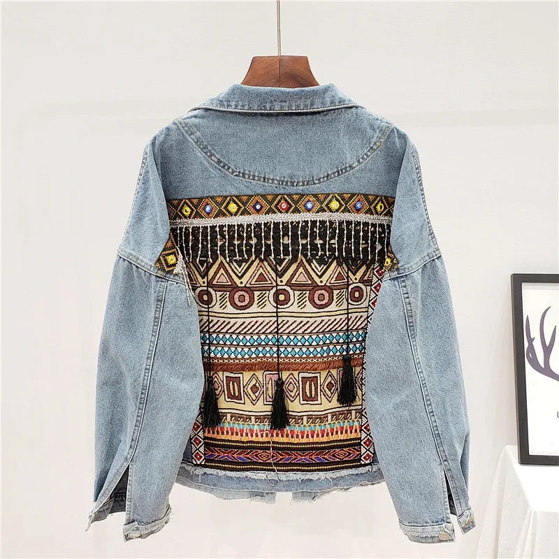Embroidery Tassel Denim Jacket - огляд і ціна Embroidery Jacket Jeans