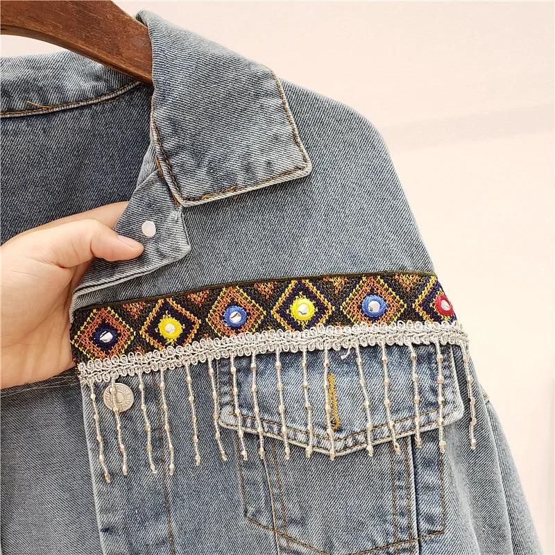 Embroidery Tassel Denim Jacket - огляд і ціна Embroidery Jacket Jeans