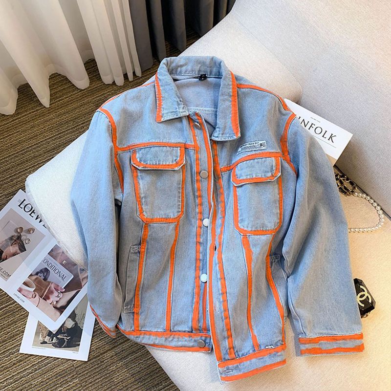 Retro Women Striped Graffiti C - огляд і ціна Embroidery Jacket Jeans