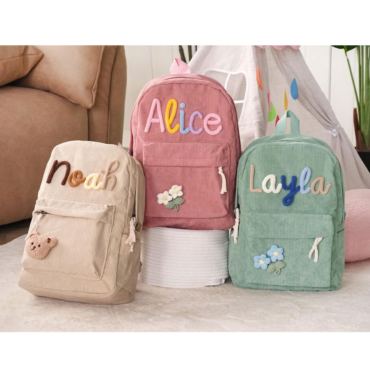 Unisex Personalized Corduroy B - огляд і ціна Embroidery Initials Designs