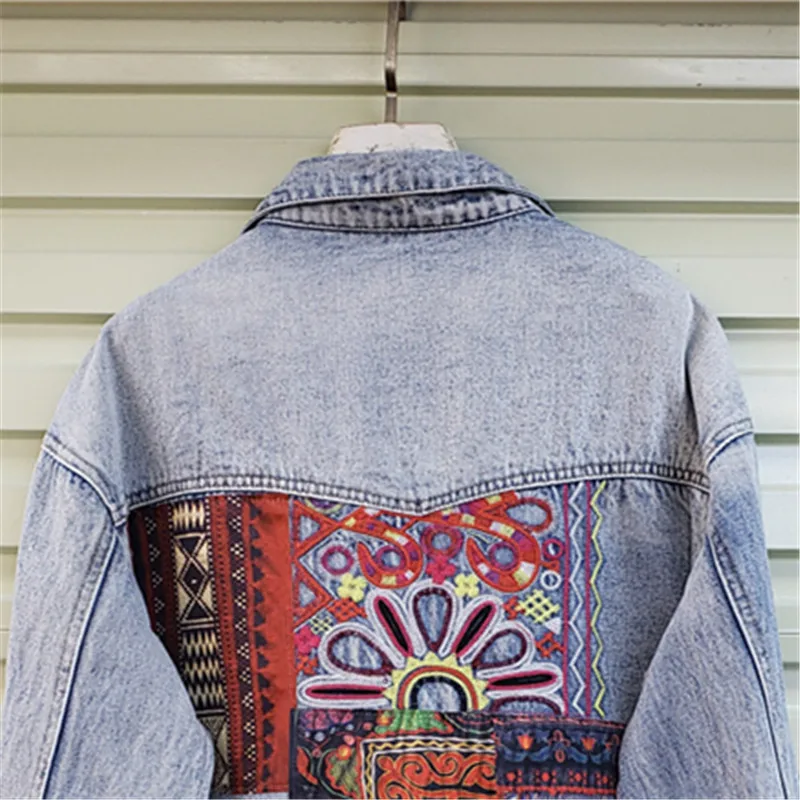 Bohemia Embroidery Splicing Bi - огляд і ціна Embroidery Jacket Jeans