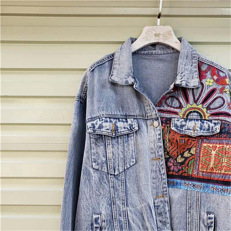Bohemia Embroidery Splicing Bi - огляд і ціна Embroidery Jacket Jeans