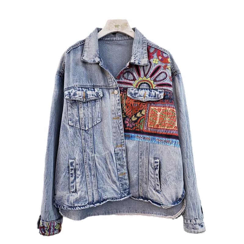 Bohemia Embroidery Splicing Bi - огляд і ціна Embroidery Jacket Jeans