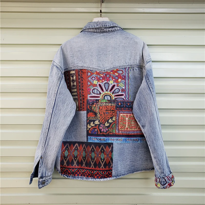 Bohemia Embroidery Splicing Bi - огляд і ціна Embroidery Jacket Jeans