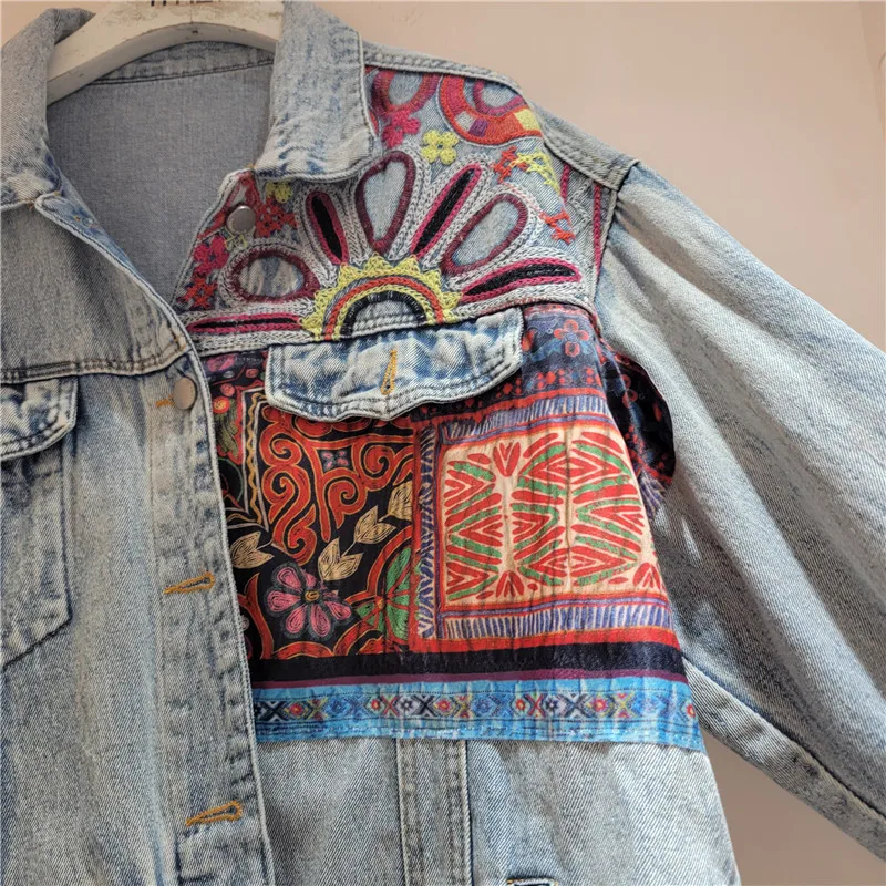 Vintage Blue Embroidery Splice - огляд і ціна Embroidery Jacket Jeans