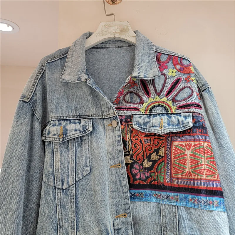 Vintage Blue Embroidery Splice - огляд і ціна Embroidery Jacket Jeans