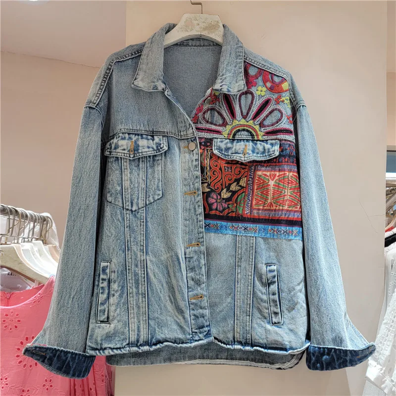 Vintage Blue Embroidery Splice - огляд і ціна Embroidery Jacket Jeans